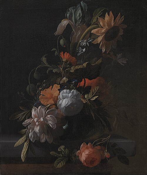 A Bowl of Flowers, 1690, Elias van den Broeck