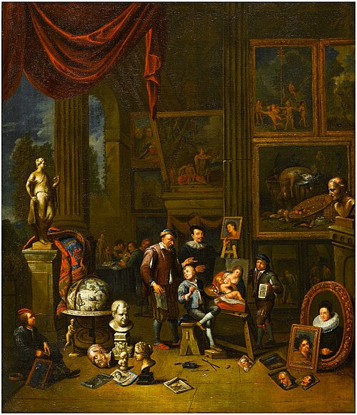An Artist's Studio, 1707, Balthasar van den Bossche