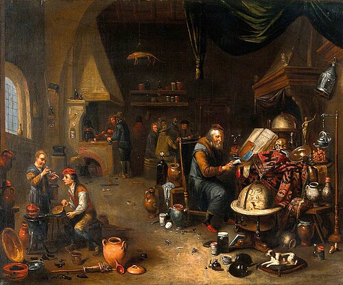 An Alchemist in His Laboratory, , Balthasar van den Bossche