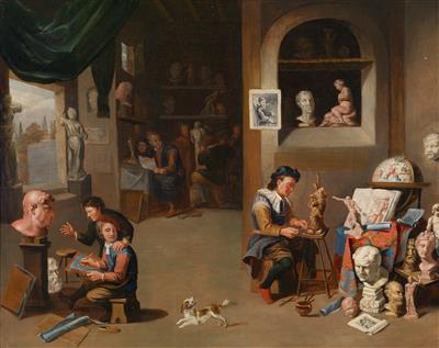 In the Sculptor’s Studio, , Balthasar van den Bossche