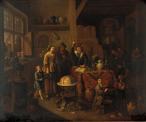 A Man Examining a Urine Flask, 1707, Balthasar van den Bossche