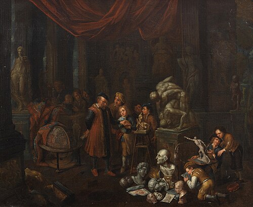 The sculptor’s studio, 1712, Balthasar van den Bossche