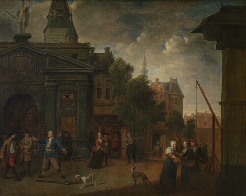 Street theatre on the Werf in Antwerp, 1705, Balthasar van den Bossche
