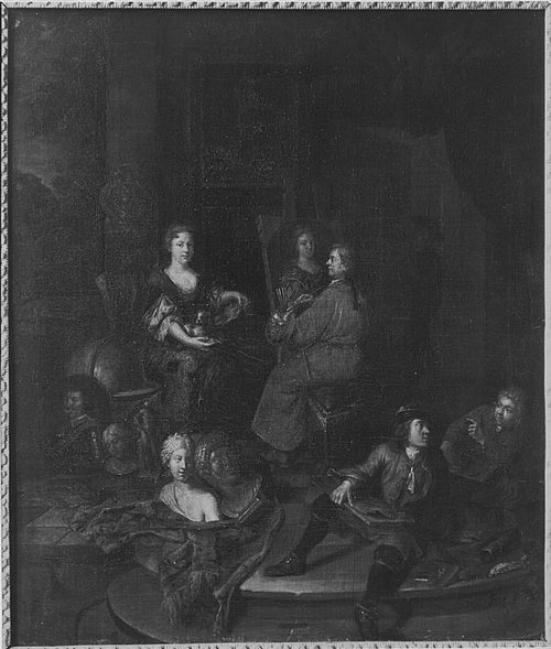 Maleratelier, 1698, Balthasar van den Bossche