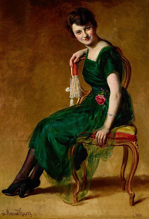Portret kobiecy, 1920, Józef Męcina-Krzesz