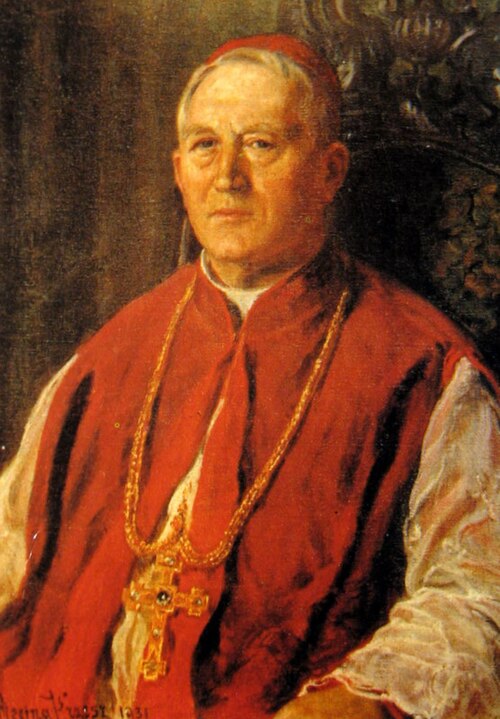 Porträt des Bischof A. Laubitza, 1931, Józef Męcina-Krzesz