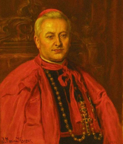 Porträt des Kardinal August Hlond., 1934, Józef Męcina-Krzesz