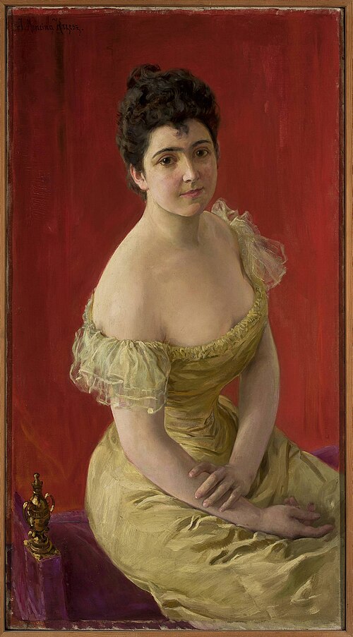 Portrait d'une dame, 1880, Józef Męcina-Krzesz