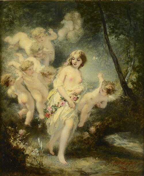 Nymphe avec Amours, 1858, Octave Tassaert