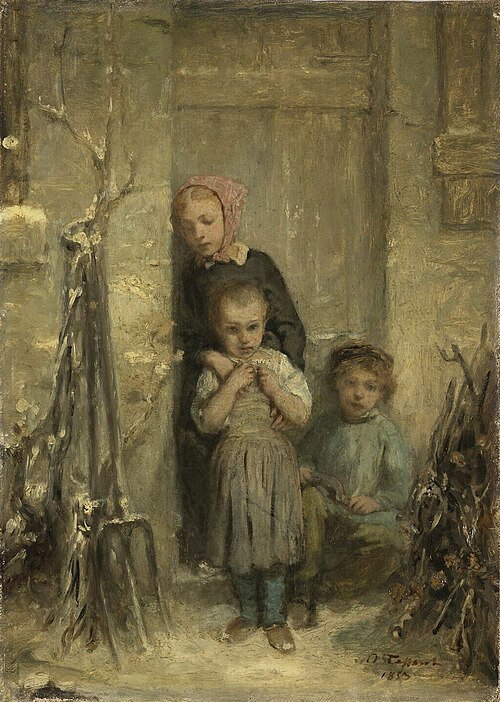 Les Enfants dans la neige, 1853, Octave Tassaert
