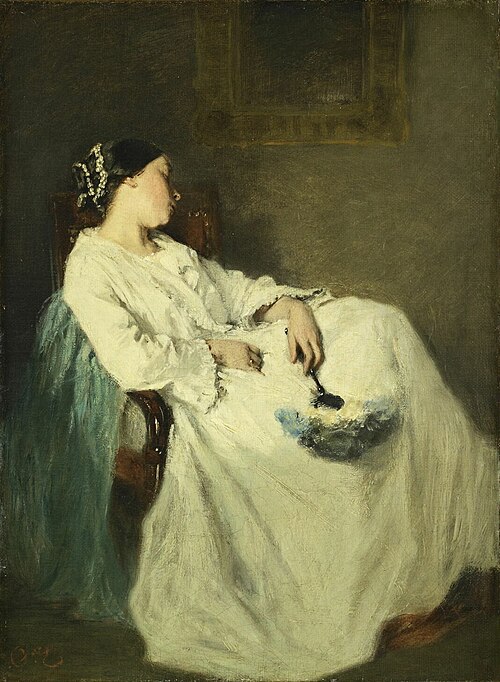 Femme assise endormie, 1853, Octave Tassaert