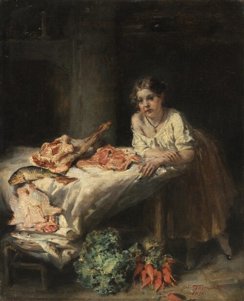 The Bourgeois' Kitchen, 1854, Octave Tassaert