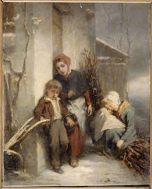 La porte fermée, 1855, Octave Tassaert