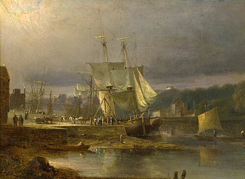 Coasters Discharging in Perth Harbour, 1830, David Octavius Hill