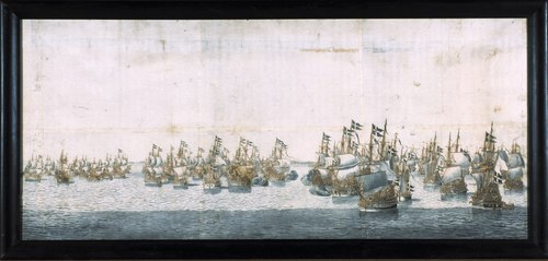 Sjöslaget vid Femern 1644 mellan svenska och danska fartyg, 1650, Willem Van de Velde l'Ancien