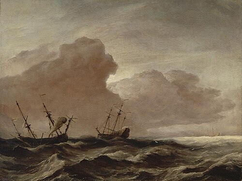 Schiffe auf stürmischer See, 1700, Willem Van de Velde l'Ancien