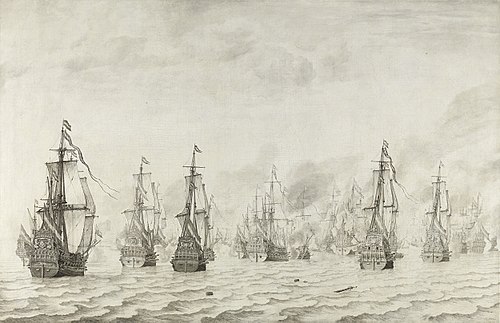 The Battle of Dunkirk, 1659, Willem Van de Velde l'Ancien