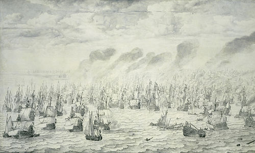La bataille de Terheide, 10 août 1653: episode de la Première Guerre anglo-néerlandaise (1652-54)., 1670, Willem Van de Velde l'Ancien
