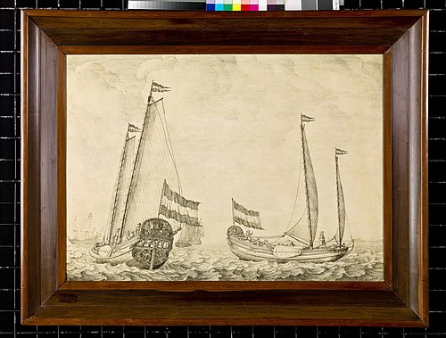 Sea with sailing ships, 1652, Willem Van de Velde l'Ancien