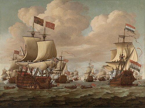 The Dutch Ship Gouden Leeuw salutes English Ship Prince, 1684, Willem Van de Velde l'Ancien