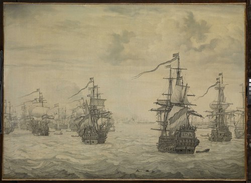 Dutch Attack on Harwich, July 1667, 1669, Willem Van de Velde l'Ancien