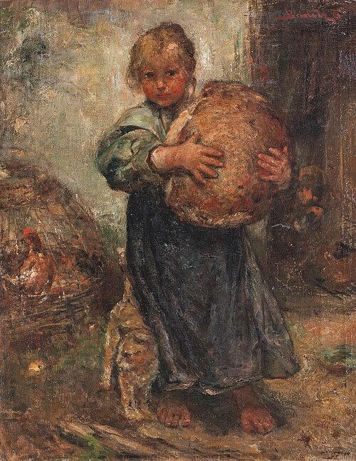 Girl with bread, , Ottó Baditz
