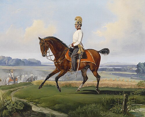 Oberleutnant Theodor von Klein zu Pferde, 1862, Albrecht Adam