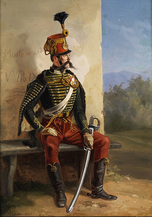 Französischer Soldat bei der Rast, 1850, Albrecht Adam