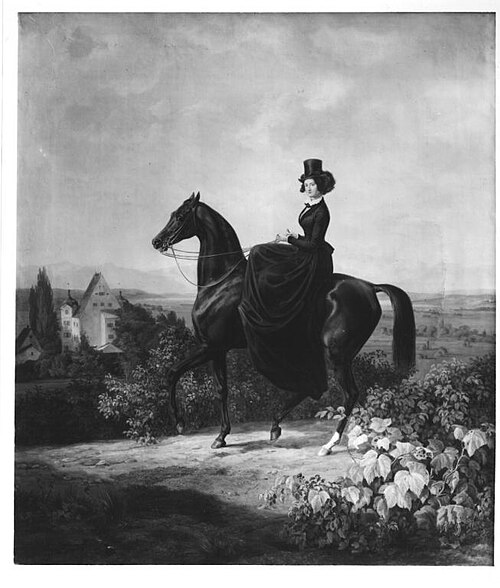 Caroline Gräfin Waldbott von Bassenheim zu Pferd, 1844, Albrecht Adam