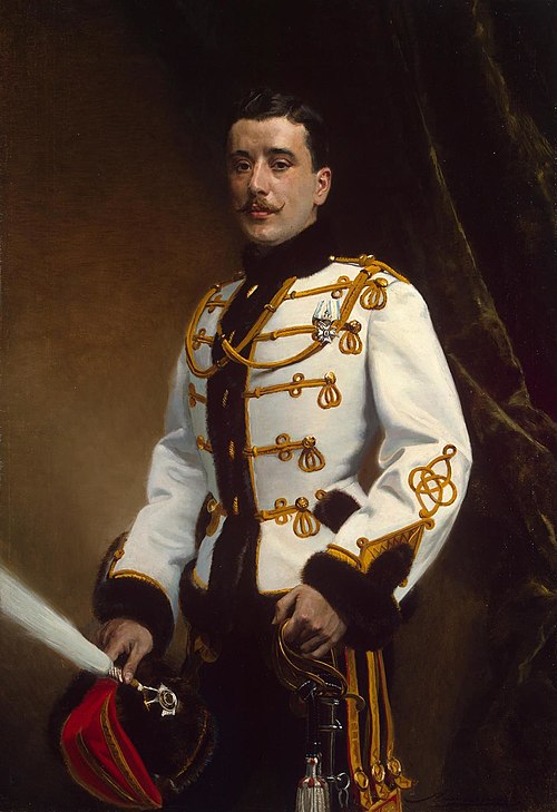 Portrait of P. M. Rayevsky, Cornet of the Life-Guards Hussar Regiment, 1914, Ernst von Liphart