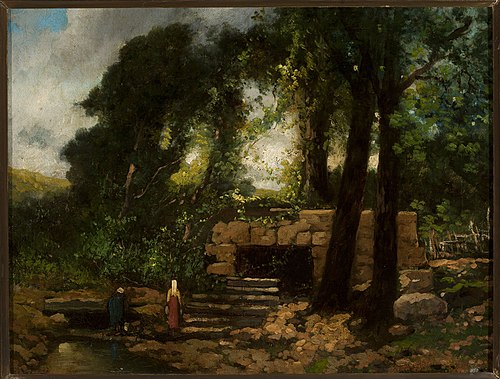 Landscape with ruins, 1852, Narcisse Díaz de la Peña