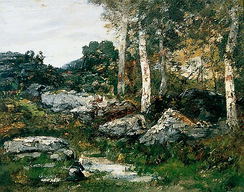 Woman Washing by a Stream, , Narcisse Díaz de la Peña