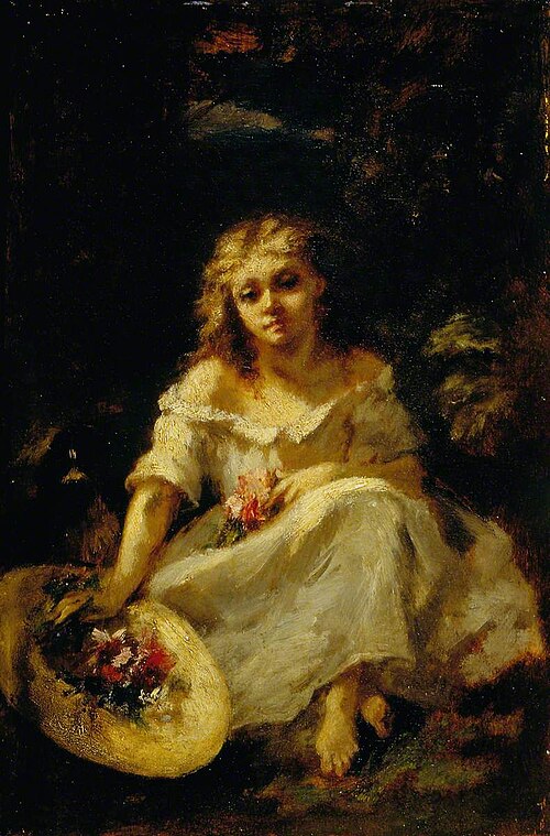 Girl with Flowers, , Narcisse Virgilio Díaz