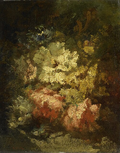 Still Life with White and Red Roses, 1868, Narcisse Virgilio Díaz