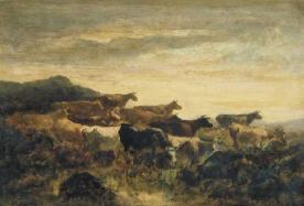 Cows at Sunset, 1850, Narcisse Virgilio Díaz