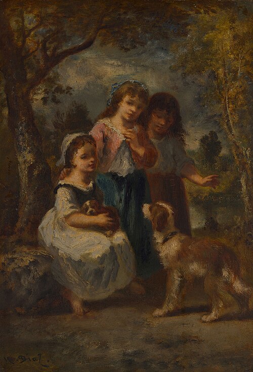 Three Little Girls, 1870, Narcisse Virgilio Díaz