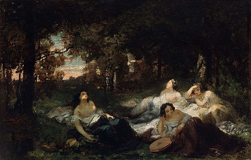 Young Women Resting in a Forest Clearing, 1841, Narcisse Virgilio Díaz