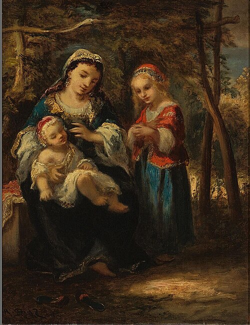 Mother with Two Children, 1850, Narcisse Virgilio Díaz