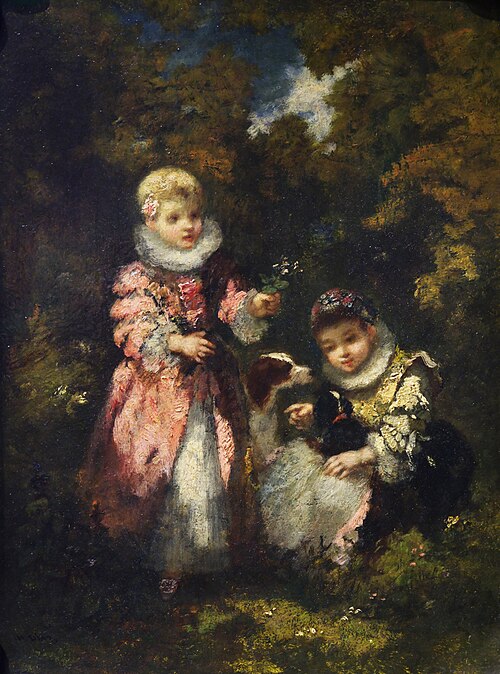 Enfants et Chiens, 1845, Narcisse Virgilio Díaz