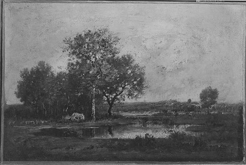 Bäume am Weiher (Nachahmer), , Narcisse Díaz de la Peña