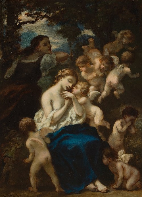 A nymph with amors, 1851, Narcisse Virgilio Díaz