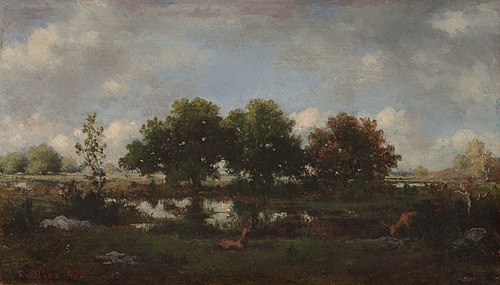 Forest Landscape with Stag, 1857, Narcisse Díaz de la Peña