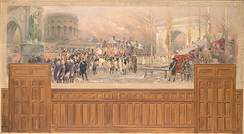 Réception par la municipalité de Paris, à la barrière de la Villette, des troupes revenant de Pologn, 1901, Édouard Detaille