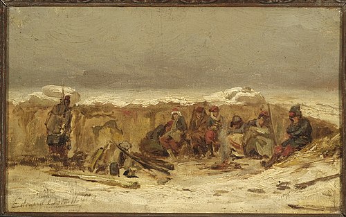Beleg van Parijs ('Dans la tranché')., 1872, Édouard Detaille