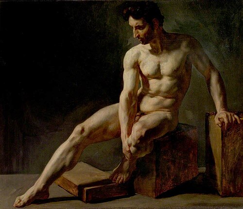 Seated Male Nude, , Édouard Detaille