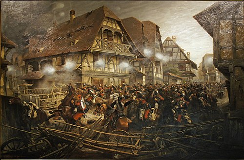 Charge du 9e régiment de cuirassiers dans le village de Morsbronn, 1873, Édouard Detaille