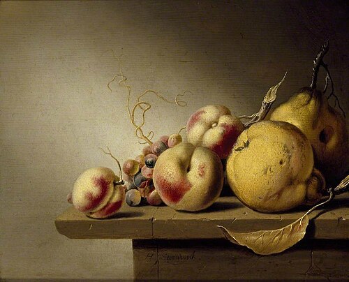 Still Life of Fruit on a Ledge, , Harmen Steenwijck