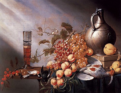 Still Life of Fruit and Dead Fowl, 1650, Harmen Steenwijck