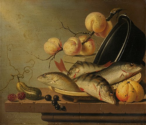 Still Life with Fish and Fruit, 1652, Harmen Steenwijck