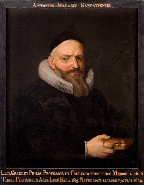 Portret van Antonius Walaeus, hoogleraar Rechtsgeleerdheid te Leiden, 1601, David Bailly
